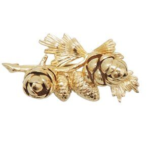 Vintage 1950s Signed Napier 3D Acorns Brooch